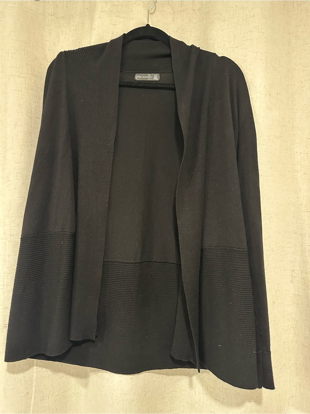 Open-Front Black Women's Cardigan Sweater